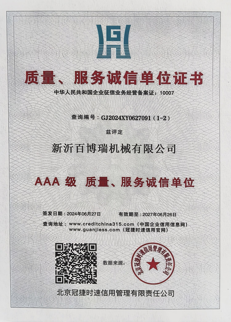 質(zhì)量、服務(wù)誠信單位證書
